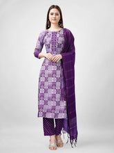 Women Kurta Pant Dupatta Set-1135PURPLE